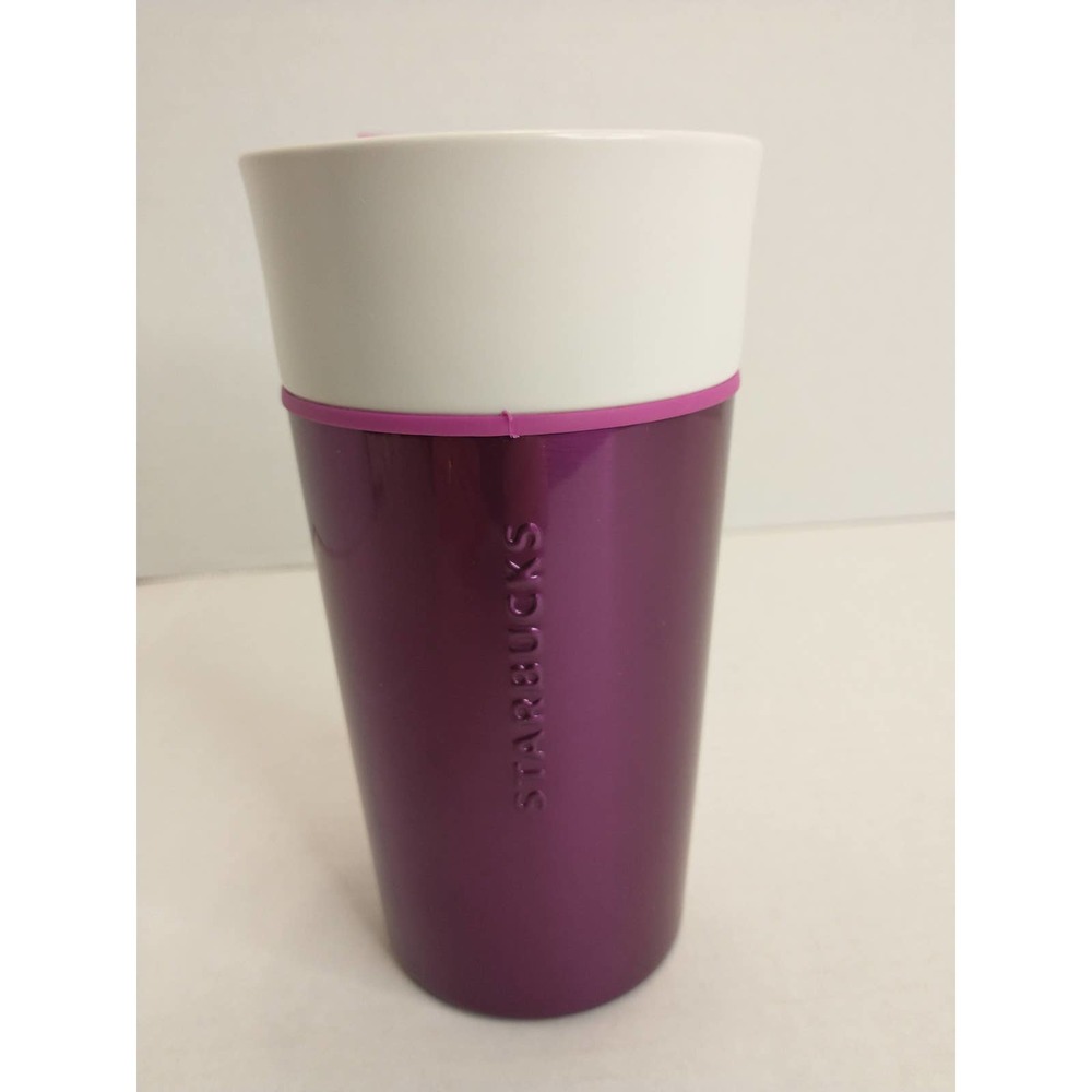 2015 Ceramic Starbucks Coffee Tumbler Purple  12oz